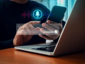 Person using voice command on a smartphone, representing how voice search shapes the future of SEO